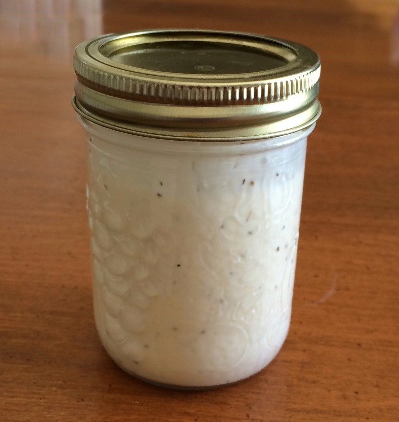 jar of my gluten free creamy coleslaw dressing